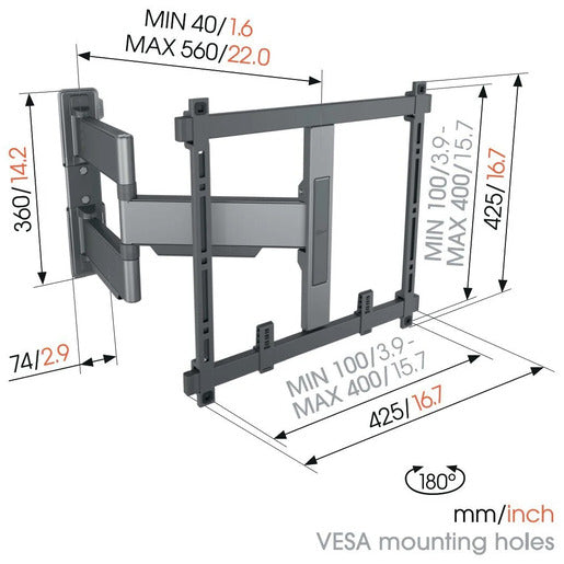 Vogel`s TV-WANDHALTERUNG 32-65 Zoll schwenkbar, TVM 5405 Elite Vogel`s TV-WANDHALTERUNG 32-65 Zoll schwenkbar, TVM 5405 Elite